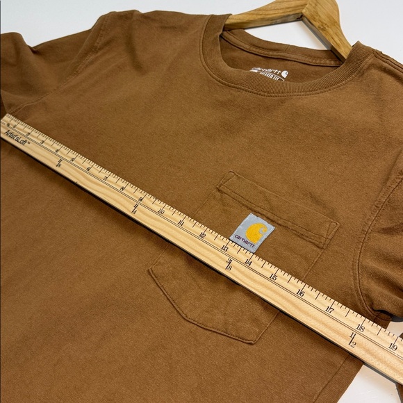 Carhartt Men's Relaxed Fit Tan Short Sleeve Pocket Tee - Picture 4 of 6
